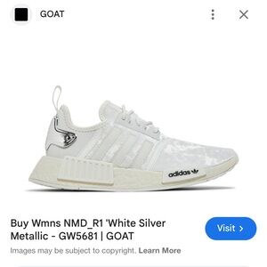 Adidas NMD_R1 Velvet Women's White Size 6 Crystal White Velour Shoes Sneakers